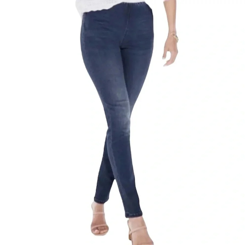 Soft Surroundings Denim Pull On Slim Leg Jeans Size PL